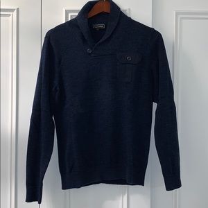 Express shawl neck sweater with breast pocket